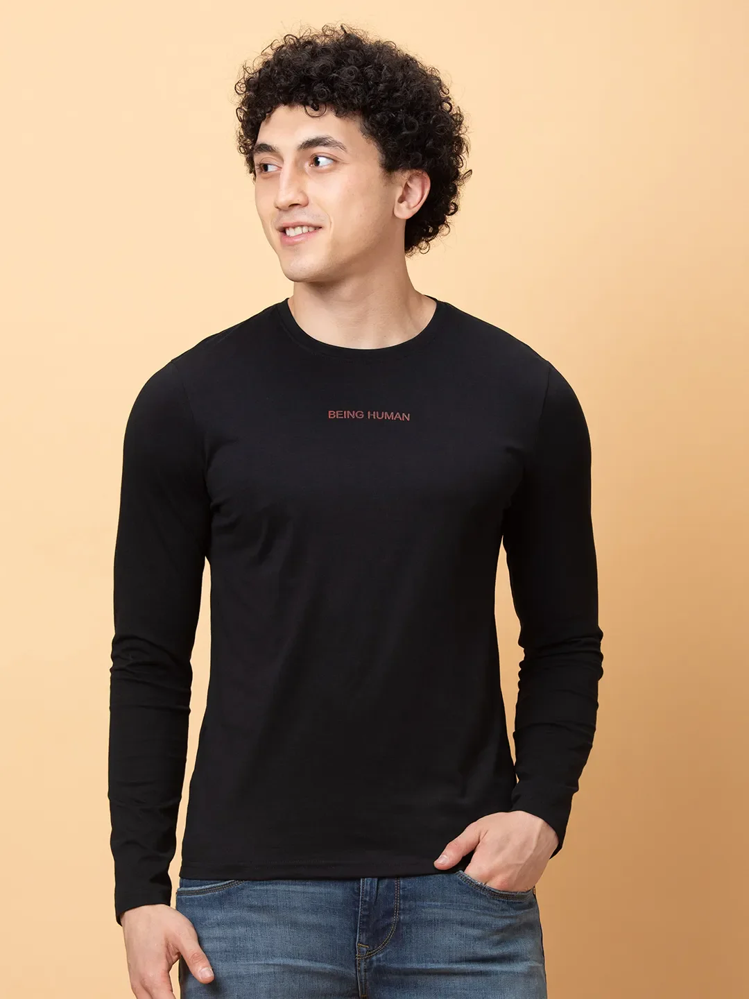 Black Regular Fit Long Sleeves Men's Jacket by Being Human Clothing