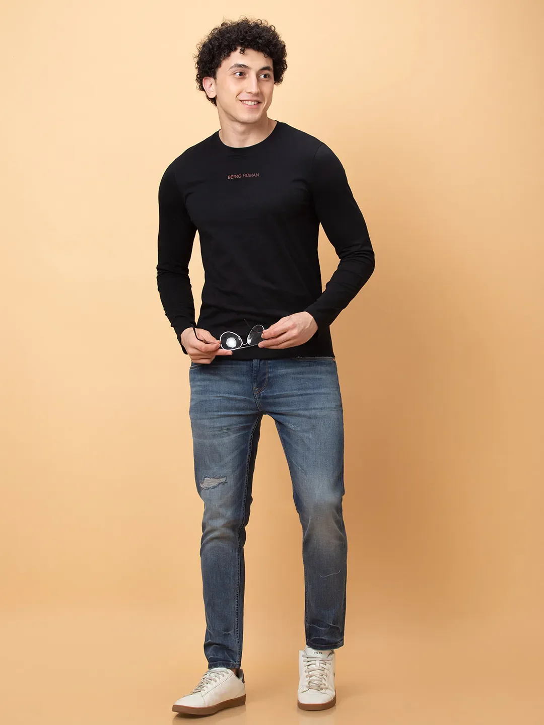 Black Regular Fit Long Sleeves Men's Jacket by Being Human Clothing - Image 6