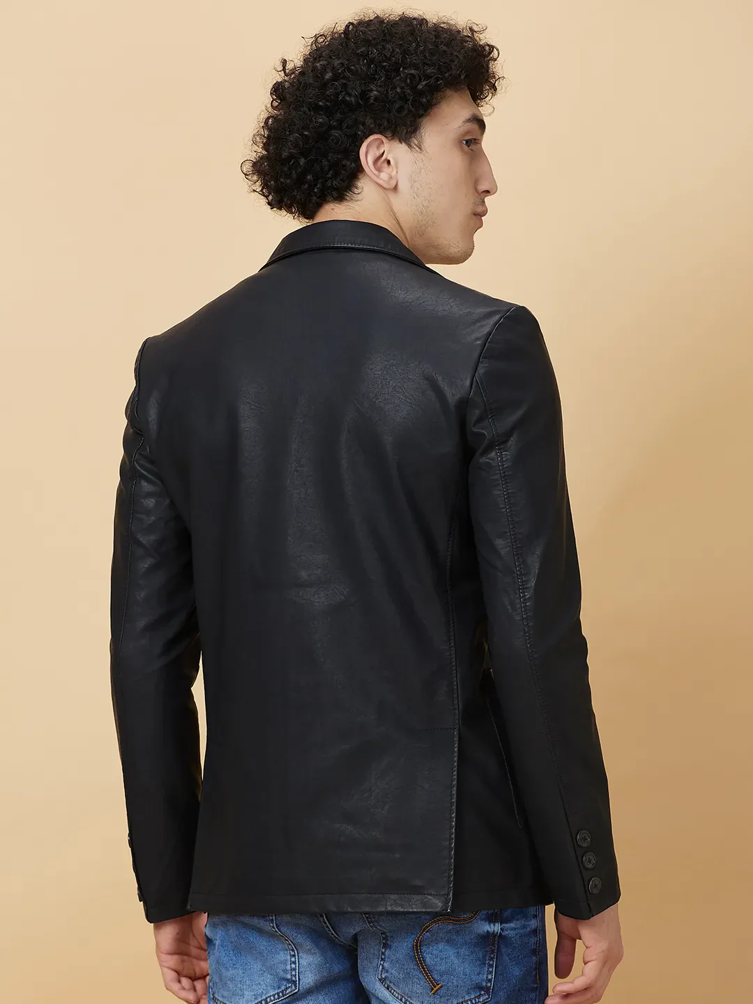 Black Regular Fit Long Sleeves Men's Jacket by Being Human Clothing - Image 3