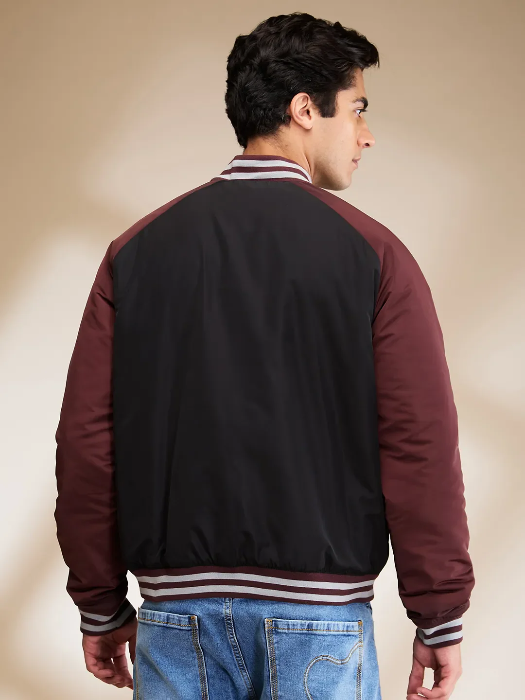 Black Regular Fit Men's Jacket by Being Human Clothing - Image 3