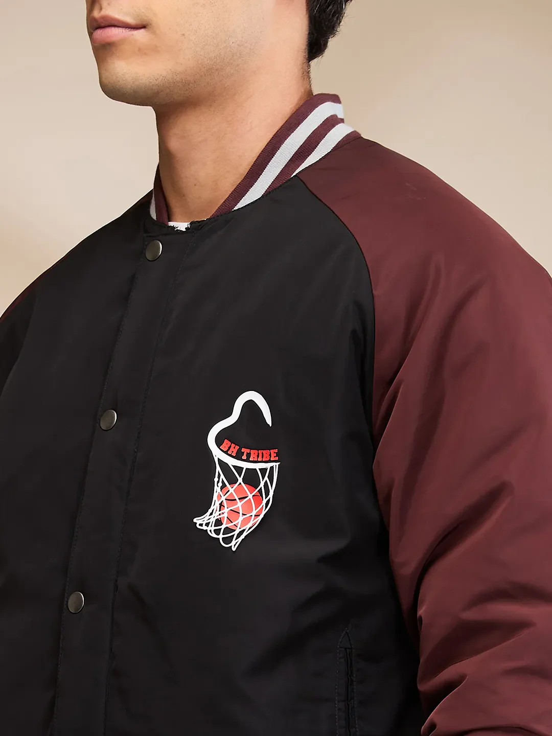 Black Regular Fit Men's Jacket by Being Human Clothing - Image 5