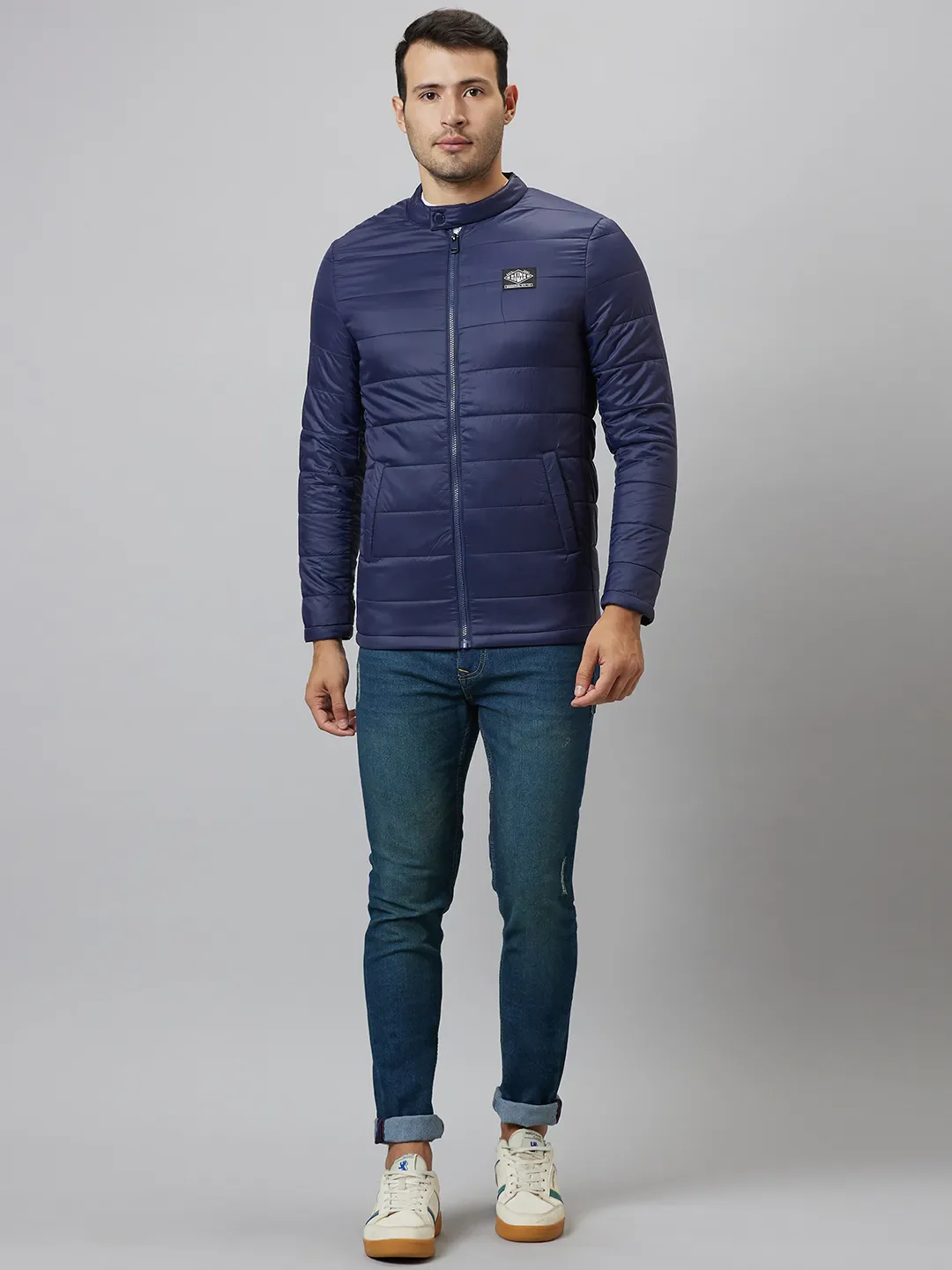 Blue Regular Fit Men's Jacket by Being Human Clothing - Image 2