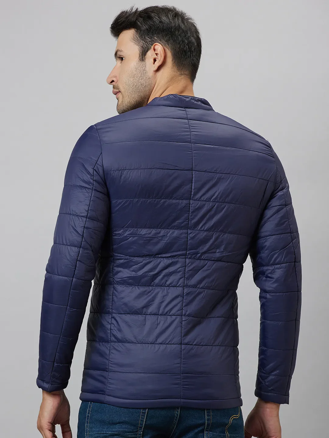 Blue Regular Fit Men's Jacket by Being Human Clothing - Image 3