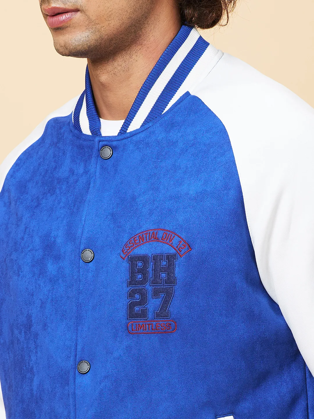 Blue Regular Fit Men's Jacket by Being Human Clothing - Image 5