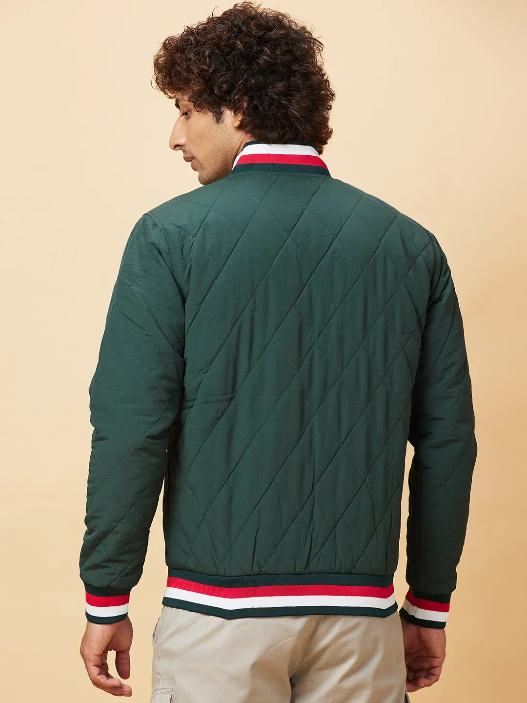 Bottle Green Regular Fit Men's Jacket by Being Human Clothing - Image 3