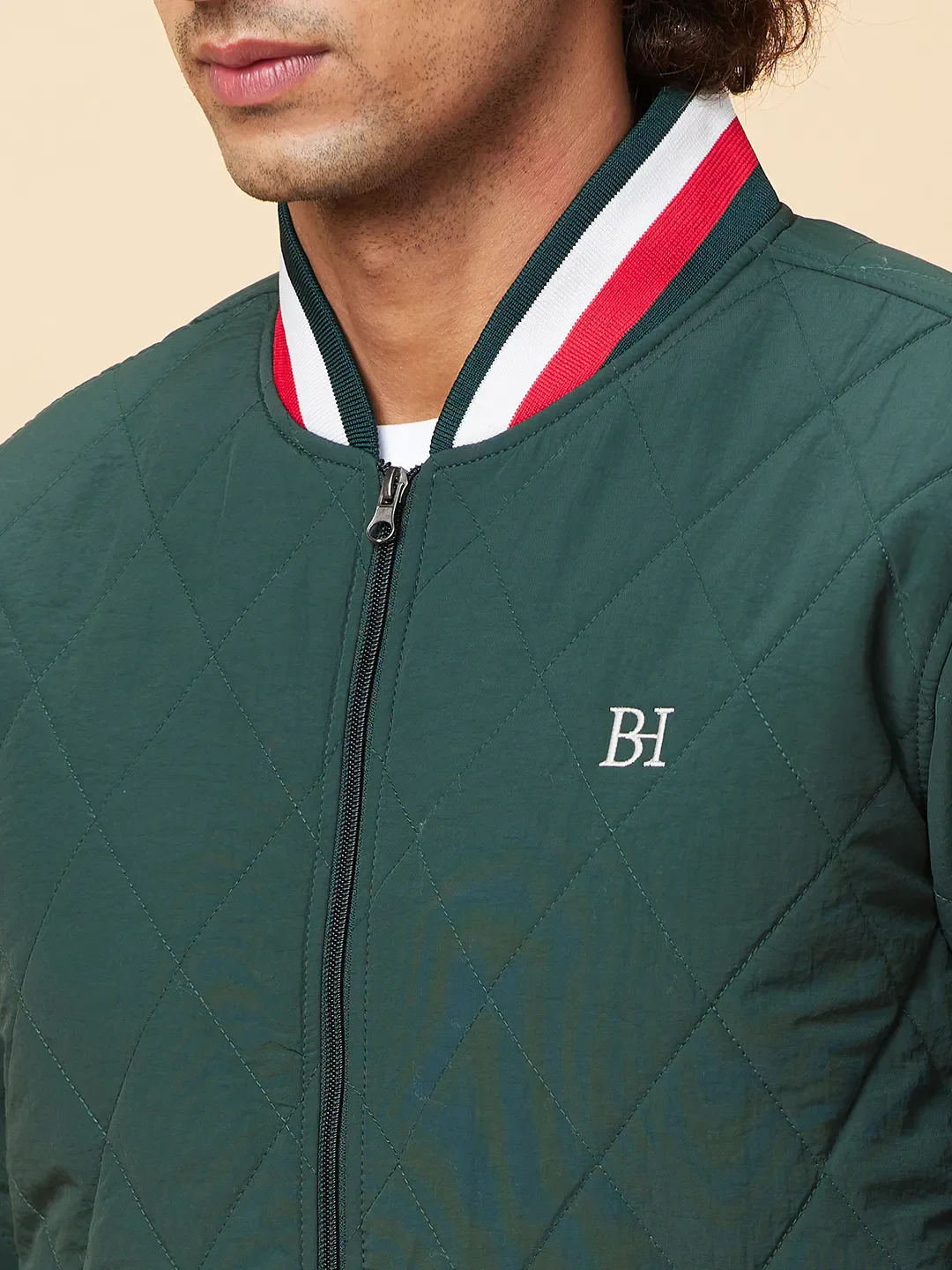 Bottle Green Regular Fit Men's Jacket by Being Human Clothing - Image 5