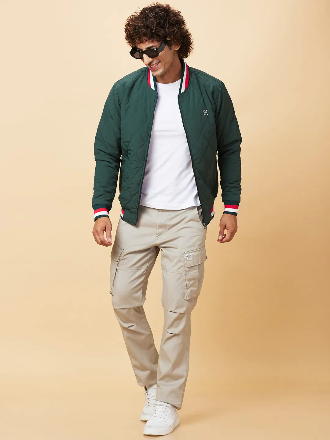 Bottle Green Regular Fit Men's Jacket by Being Human Clothing - Image 6