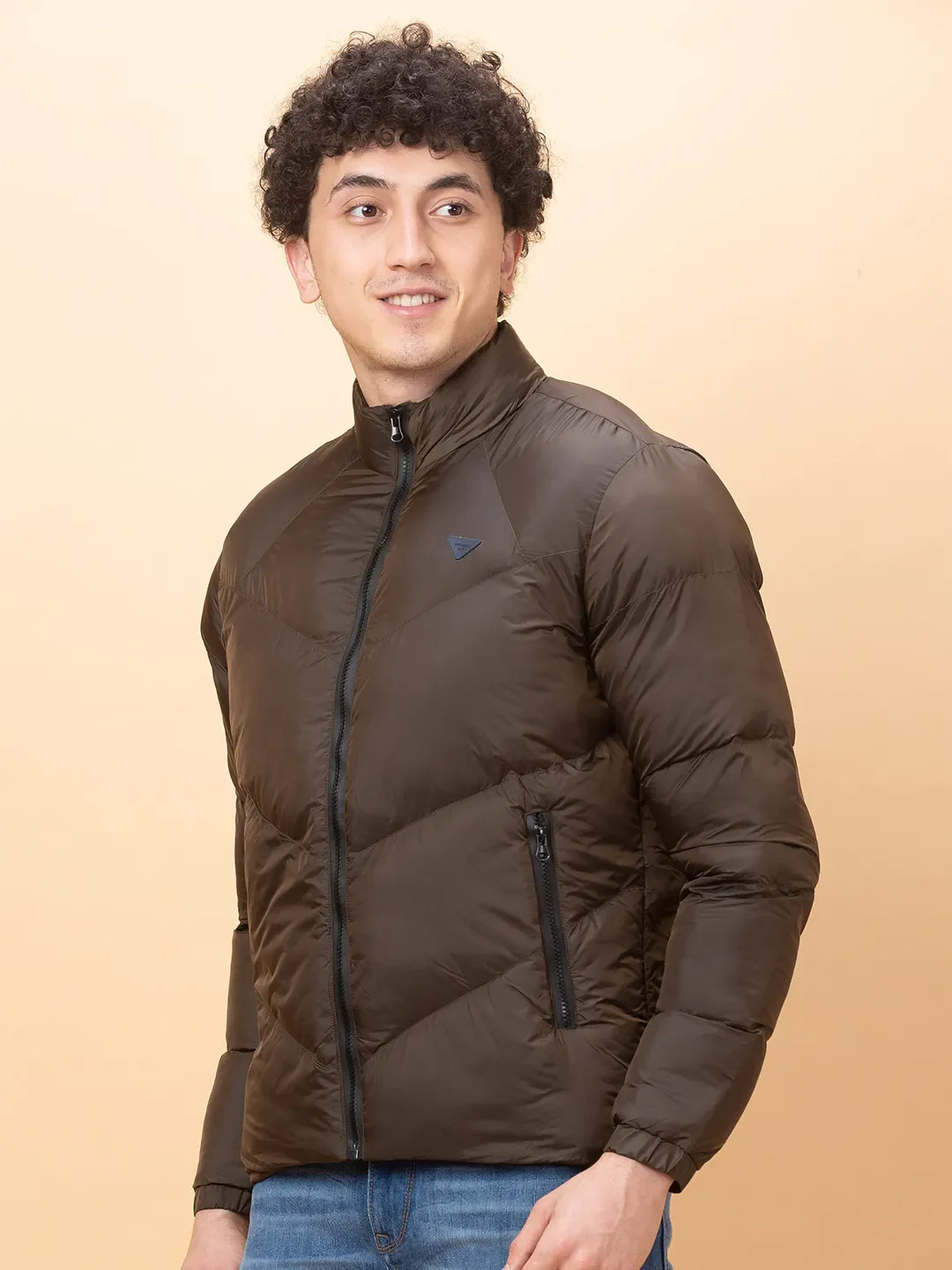 Brown Regular Fit Men's Jacket by Being Human Clothing - Image 4