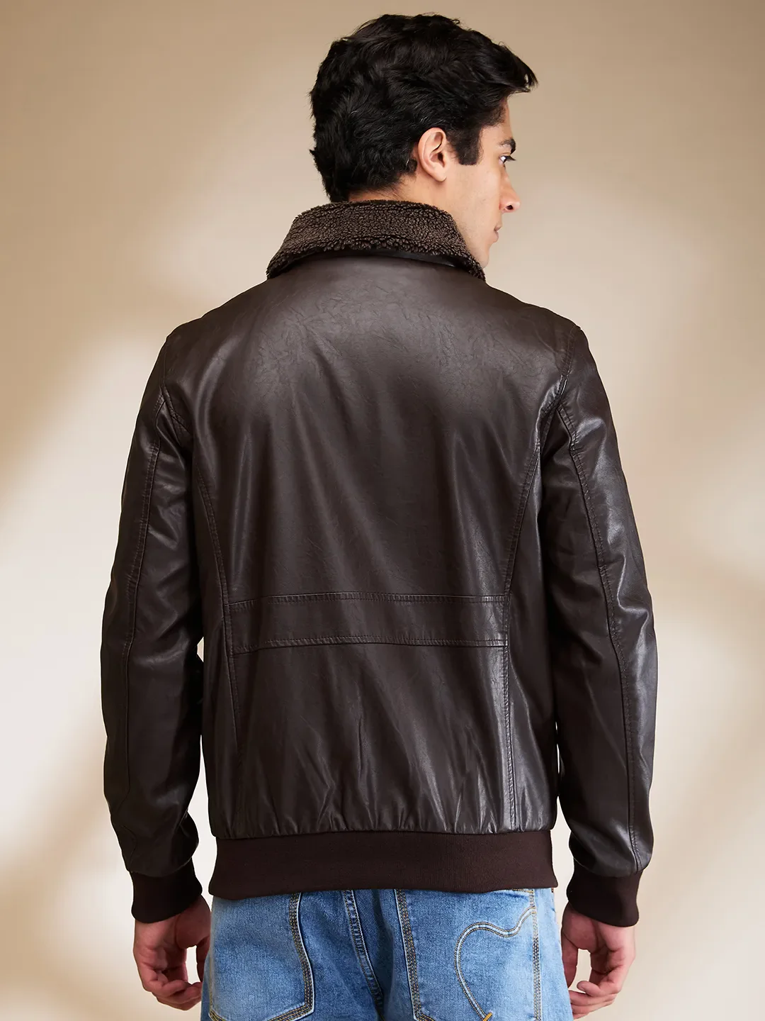 Brown Regular Fit Long Sleeves Men's Jacket by Being Human Clothing - Image 3