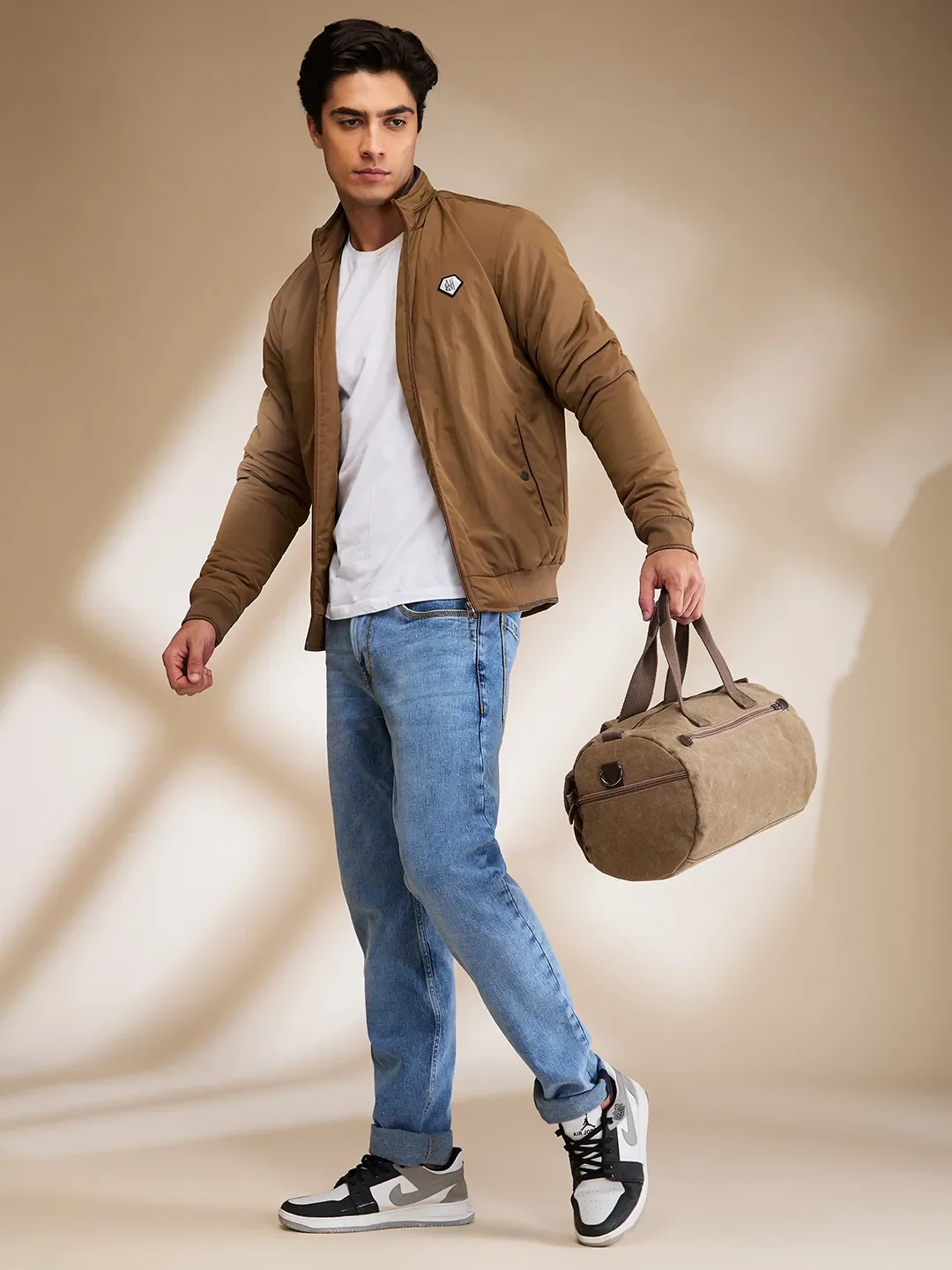 Brown Regular Fit Men's Jacket by Being Human Clothing - Image 6