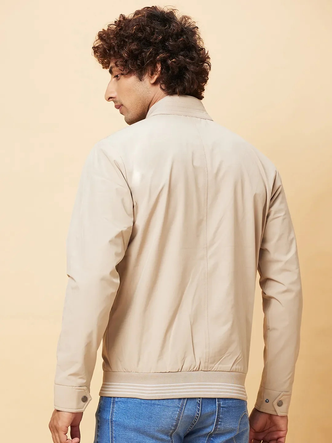 Brown Regular Fit Men's Jacket by Being Human Clothing - Image 3