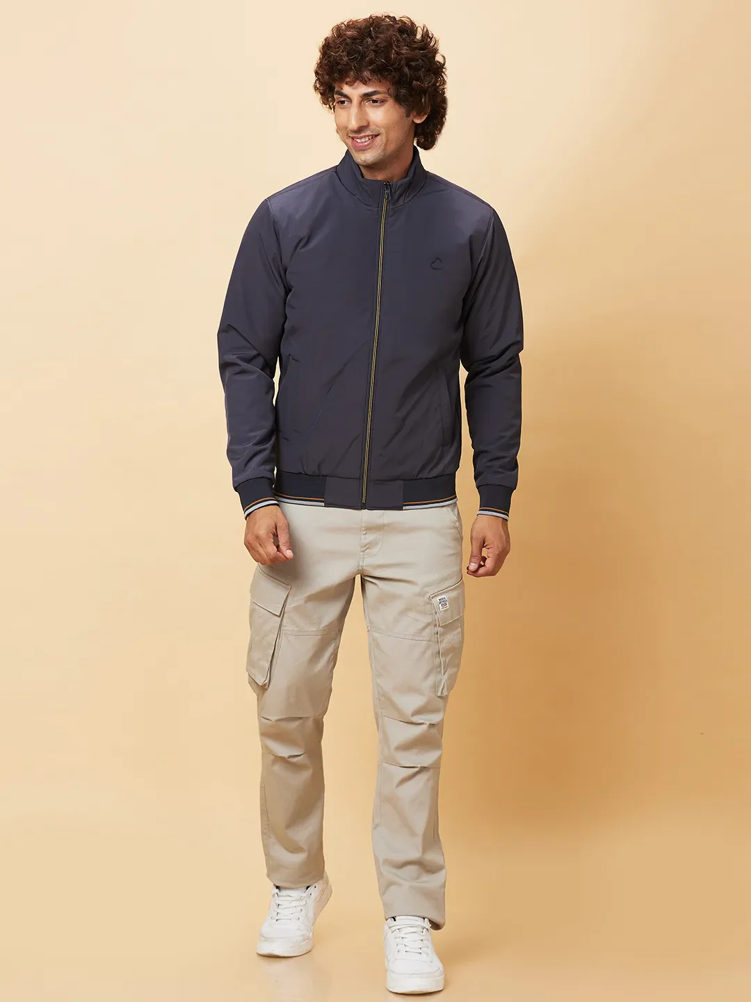 Grey Regular Fit Men's Jacket by Being Human Clothing - Image 2