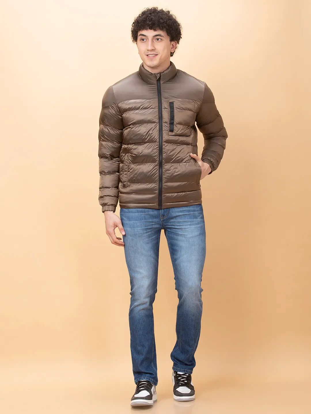 orange Regular Fit Long Sleeves Men's Jacket by Being Human Clothing - Image 2