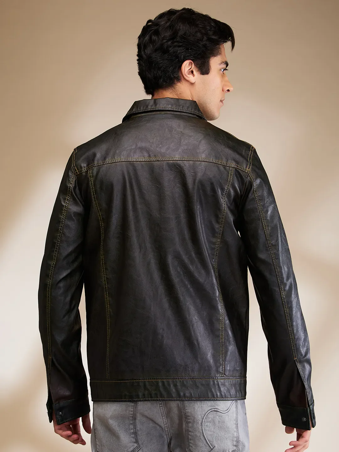 Green Regular Fit Long Sleeves Men's Jacket by Being Human Clothing - Image 3