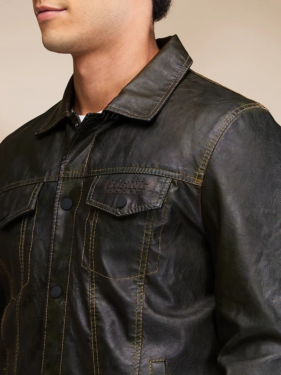 Green Regular Fit Long Sleeves Men's Jacket by Being Human Clothing - Image 5