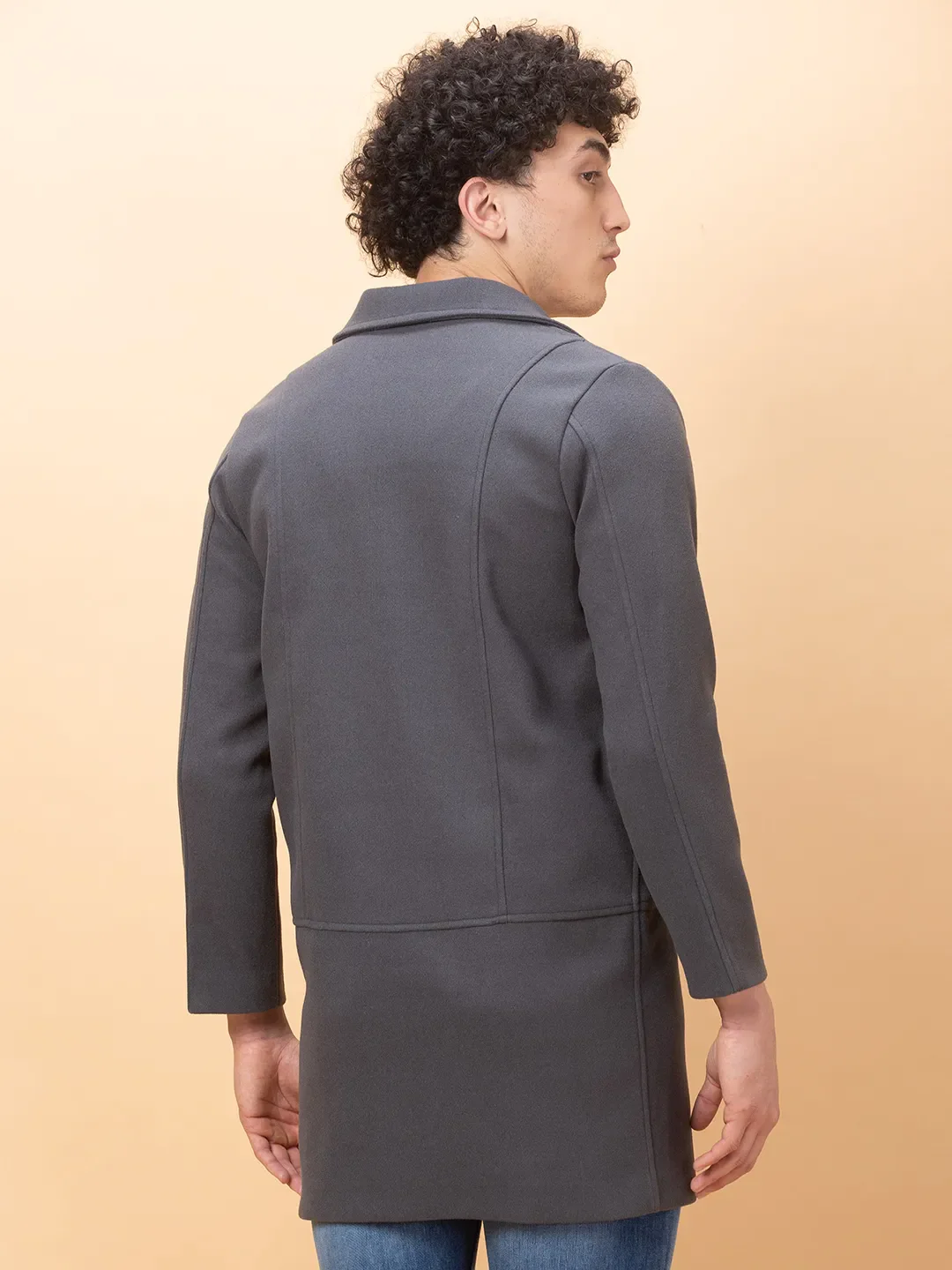 Grey Regular Fit Long Sleeves Men's Jacket by Being Human Clothing - Image 3