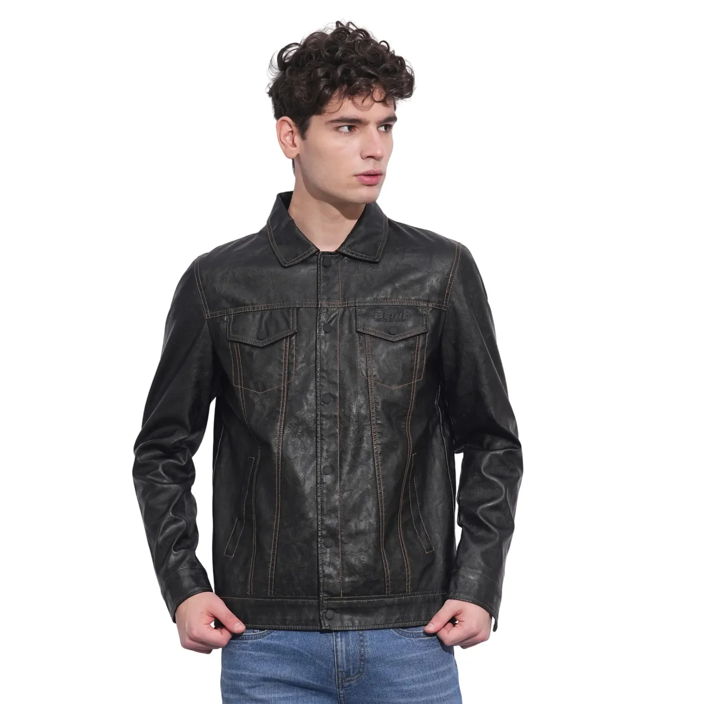 Dark Navy Regular Fit Men's Jacket by Being Human Clothing