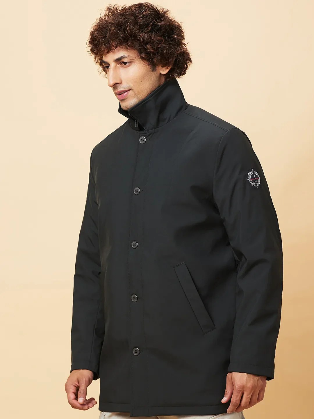 Forest Green Regular Fit Men's Jacket by Being Human Clothing - Image 4