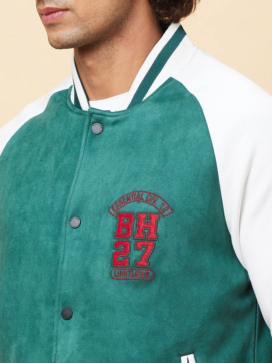 Green Regular Fit Men's Jacket by Being Human Clothing - Image 5