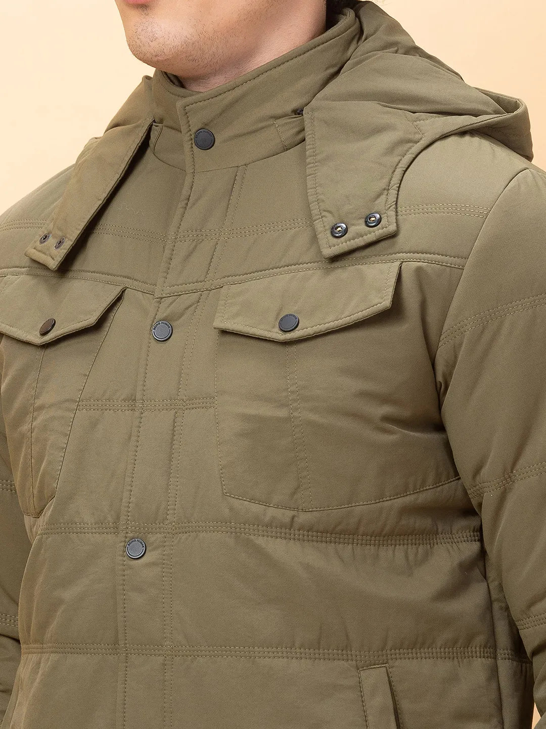 Green Regular Fit Long Sleeves Men's Jacket by Being Human Clothing - Image 5