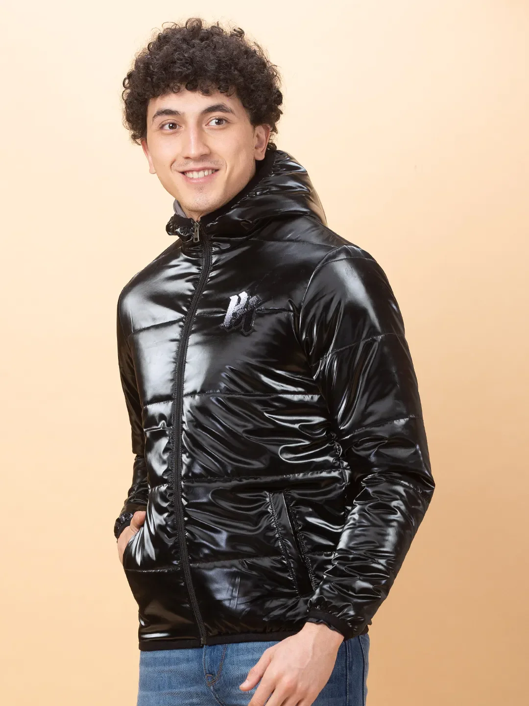 Black Regular Fit Long Sleeves Men's Jacket by Being Human Clothing - Image 4