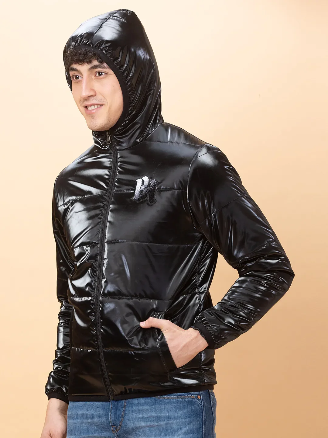 Black Regular Fit Long Sleeves Men's Jacket by Being Human Clothing - Image 7