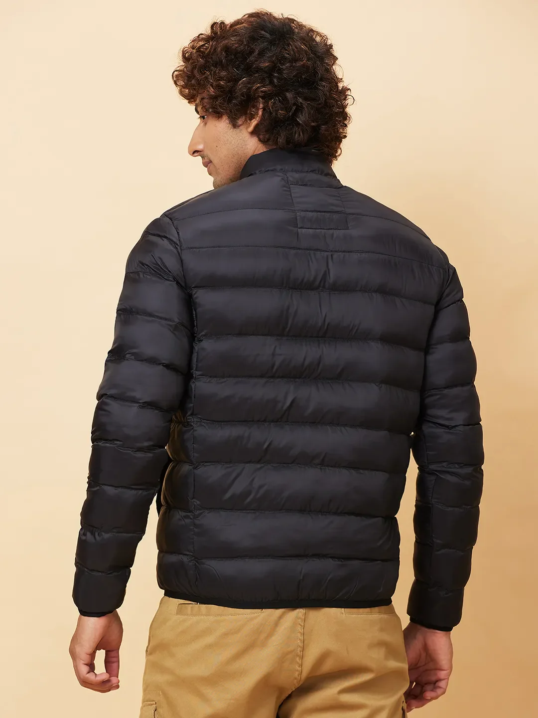 Black Regular Fit Long Sleeves Men's Jacket by Being Human Clothing - Image 3
