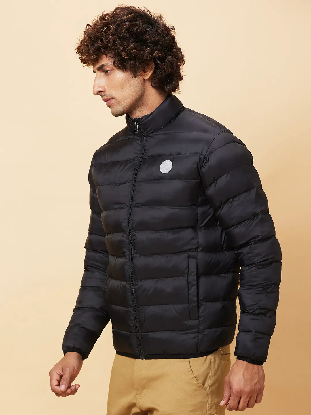 Black Regular Fit Long Sleeves Men's Jacket by Being Human Clothing - Image 4