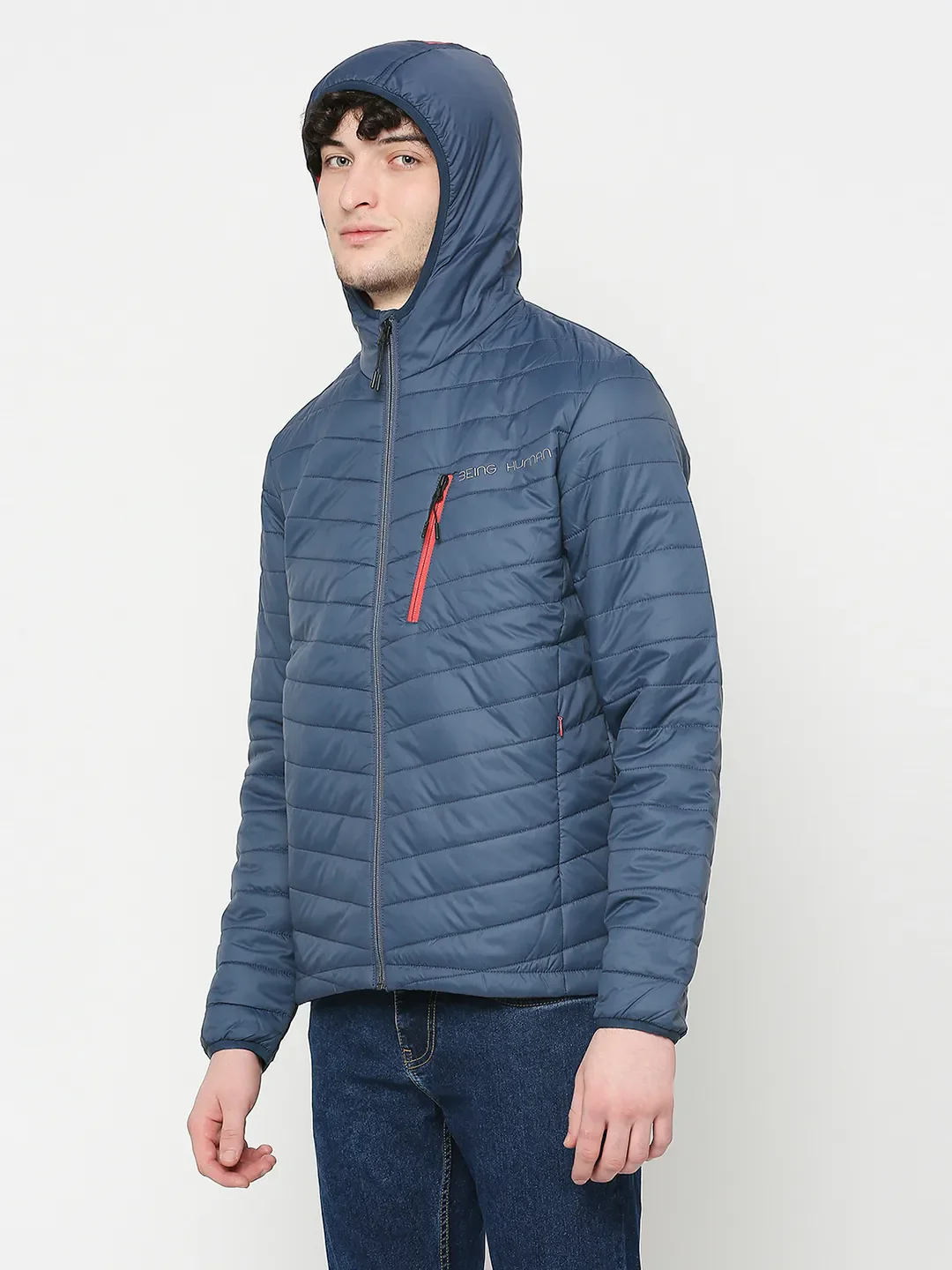 Blue Regular Fit Long Sleeves Men's Jacket by Being Human Clothing - Image 2