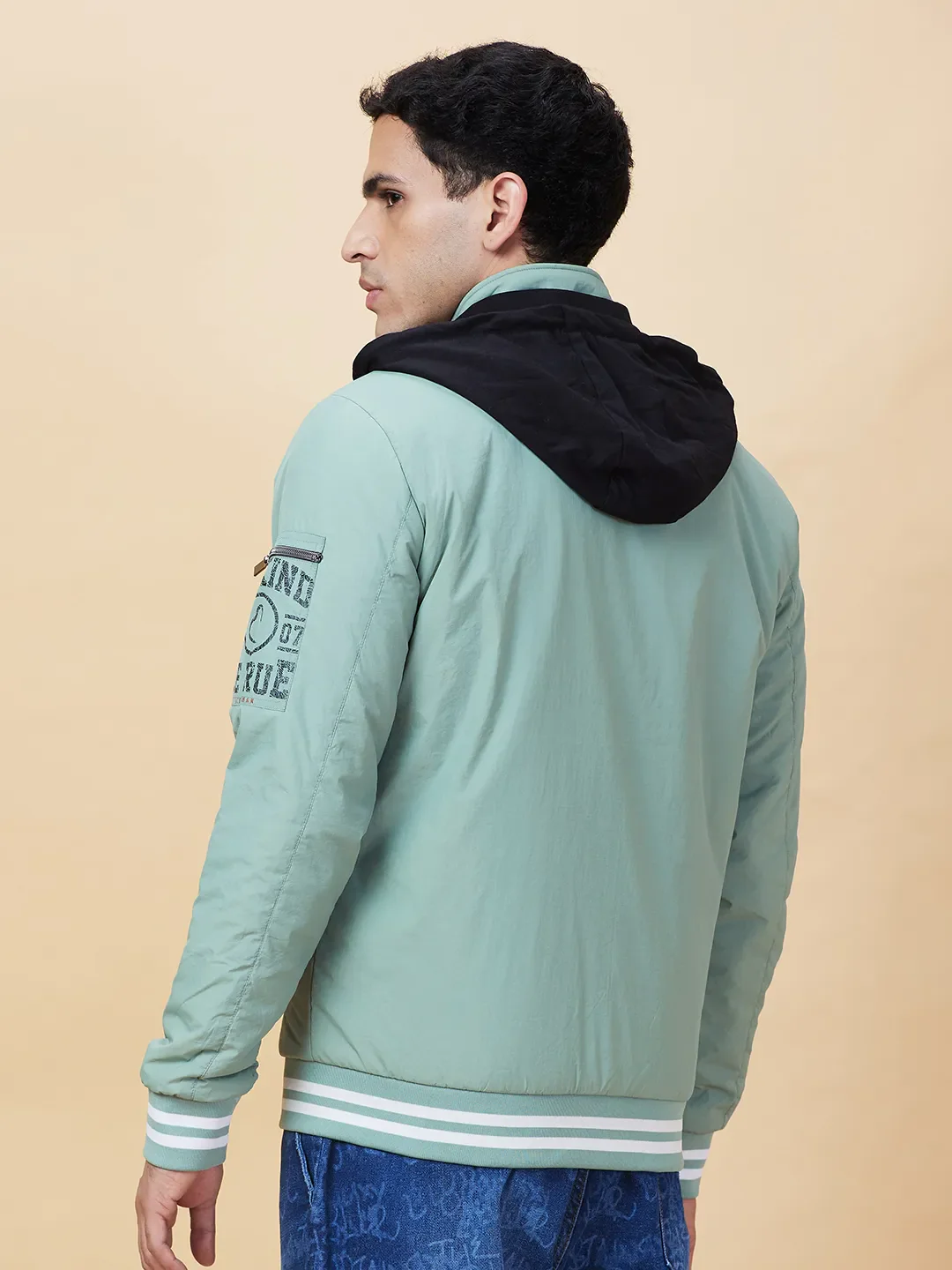 Mint Regular Fit Men's Jacket by Being Human Clothing - Image 3