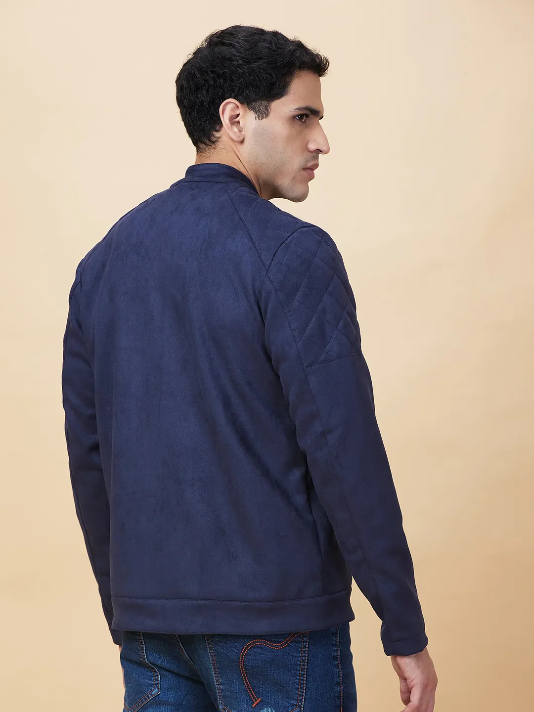 Blue Regular Fit Long Sleeves Men's Jacket by Being Human Clothing - Image 3