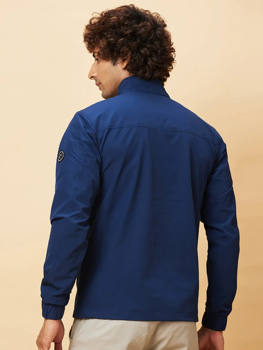 Navy Regular Fit Men's Jacket by Being Human Clothing - Image 3