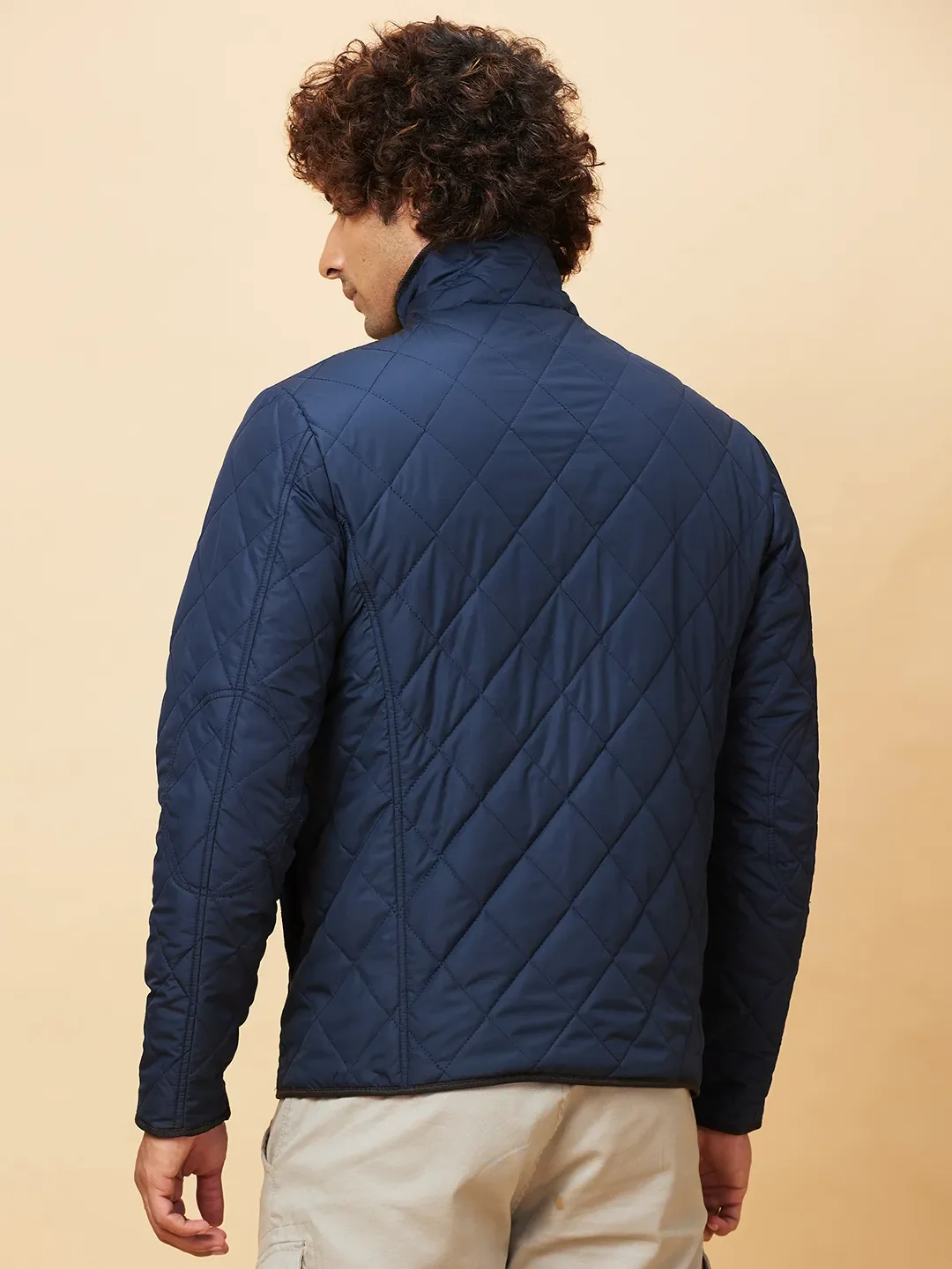 Navy Regular Fit Men's Jacket by Being Human Clothing - Image 3