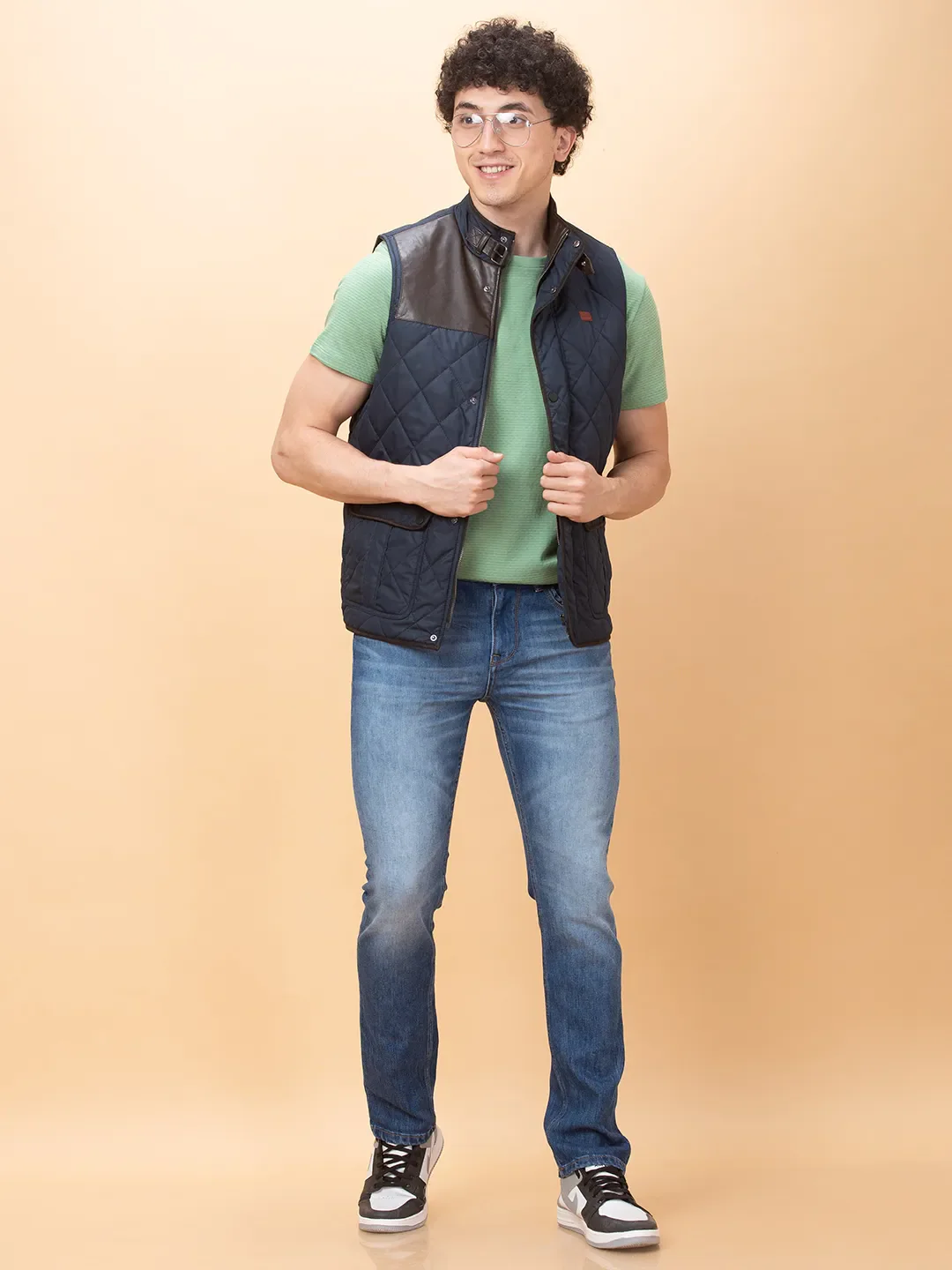 Blue Regular Fit Sleevesles Men's Jacket by Being Human Clothing - Image 6