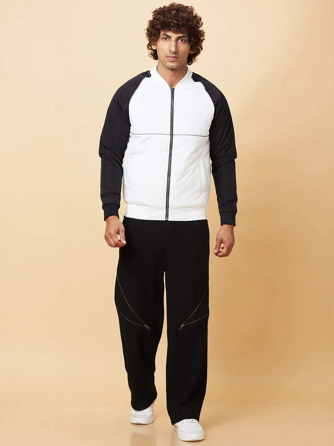 Off White Regular Fit Men's Jacket by Being Human Clothing - Image 2