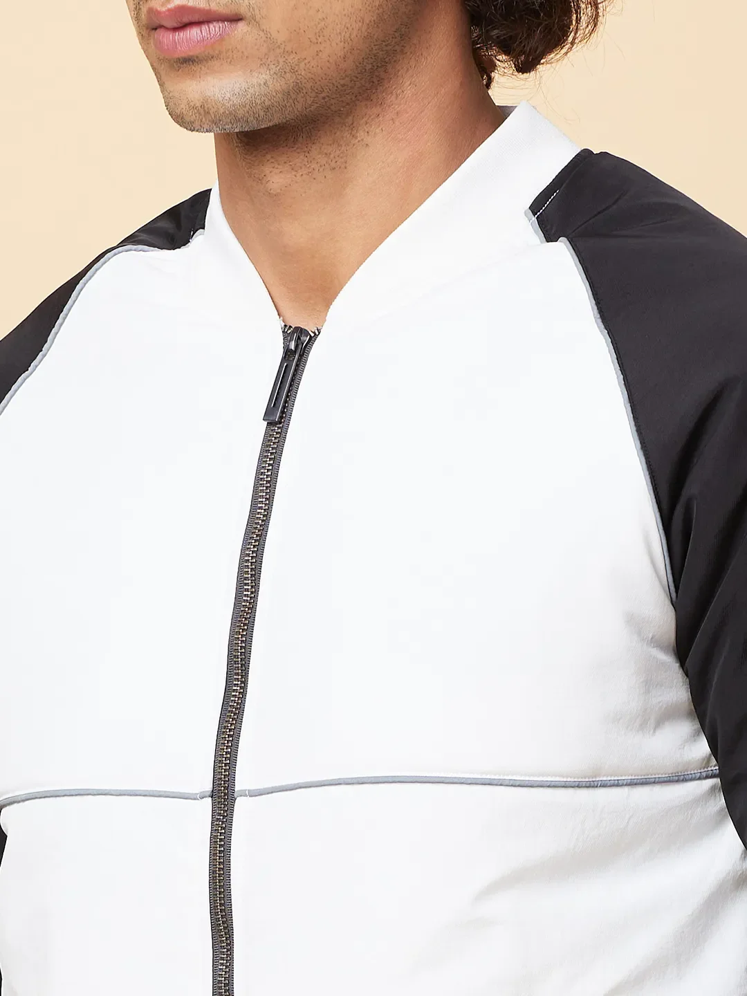 Off White Regular Fit Men's Jacket by Being Human Clothing - Image 5