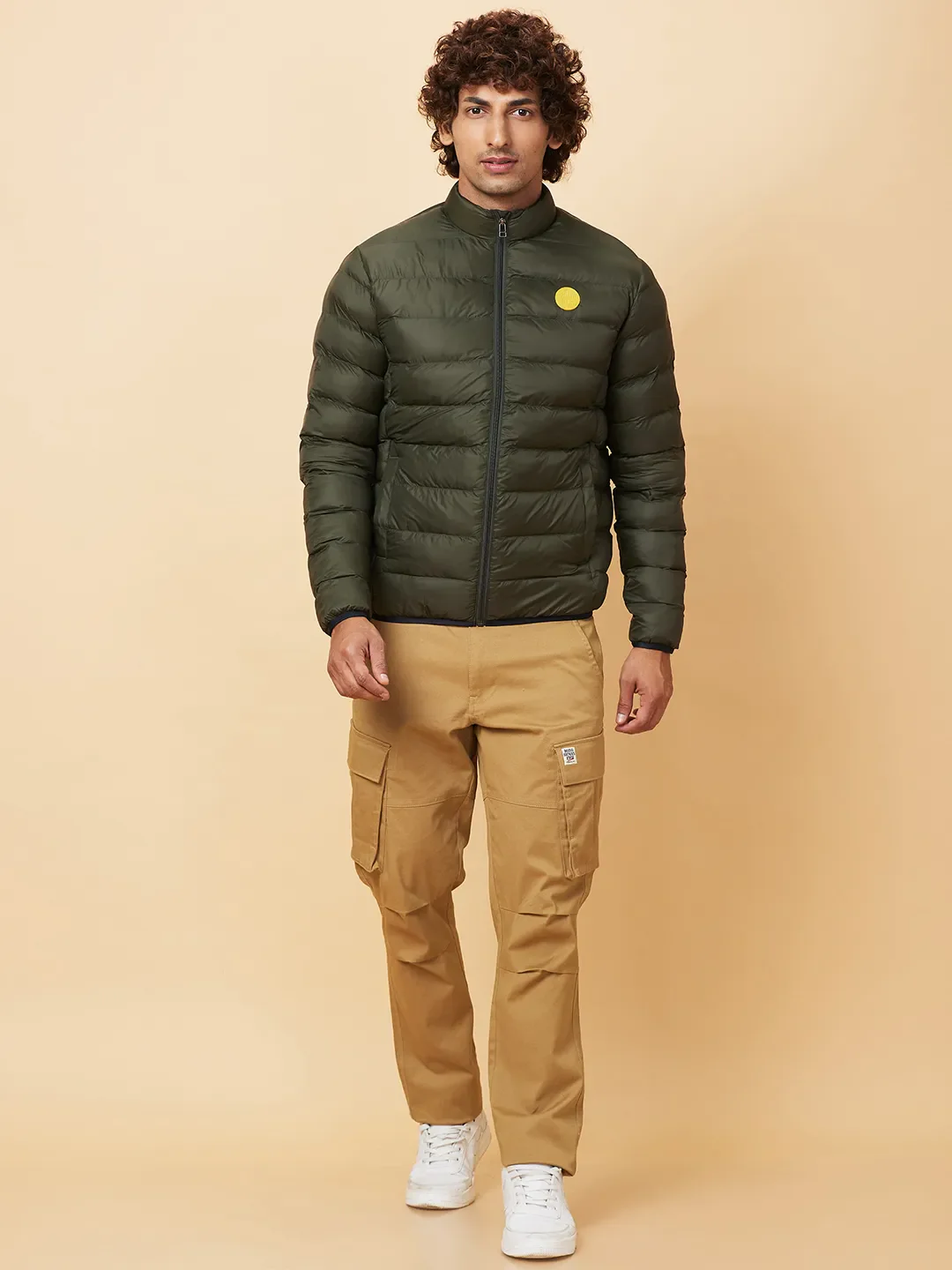 Olive Regular Fit Long Sleeves Men's Jacket by Being Human Clothing - Image 2