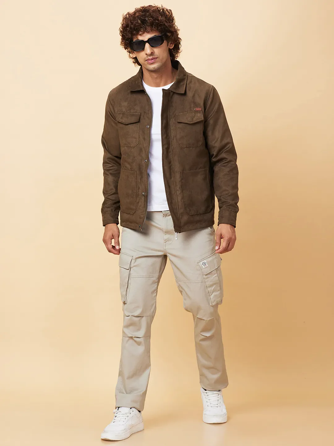 Olive Regular Fit Men's Jacket by Being Human Clothing - Image 6