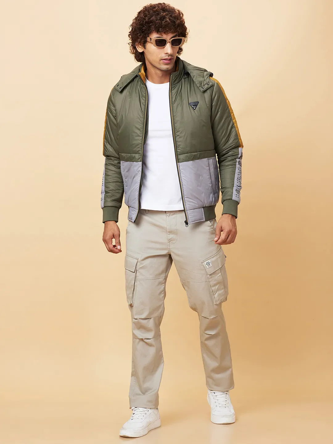 Olive Regular Fit Men's Jacket by Being Human Clothing - Image 6