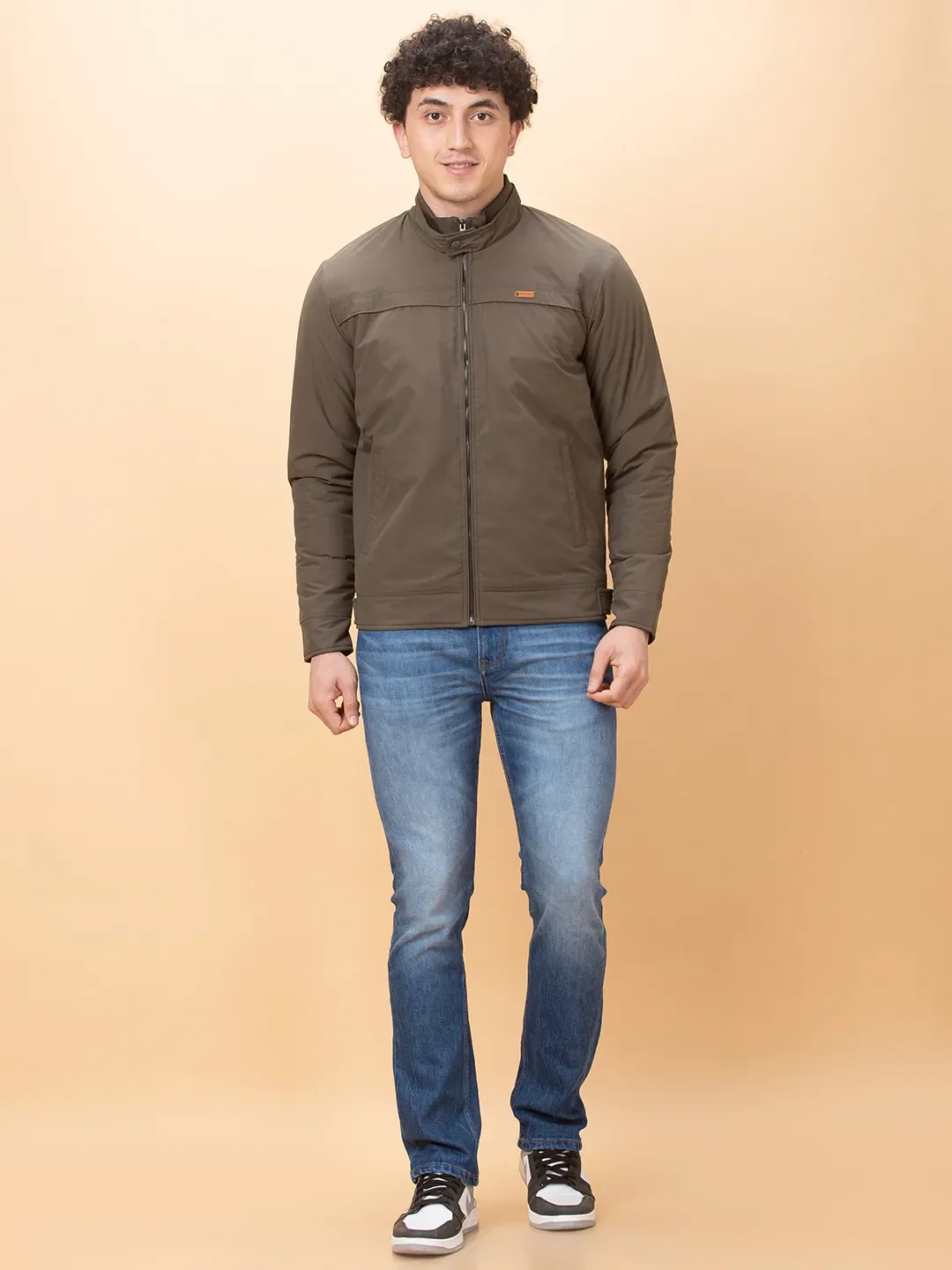 Olive Regular Fit Long Sleeves Men's Jacket by Being Human Clothing - Image 2