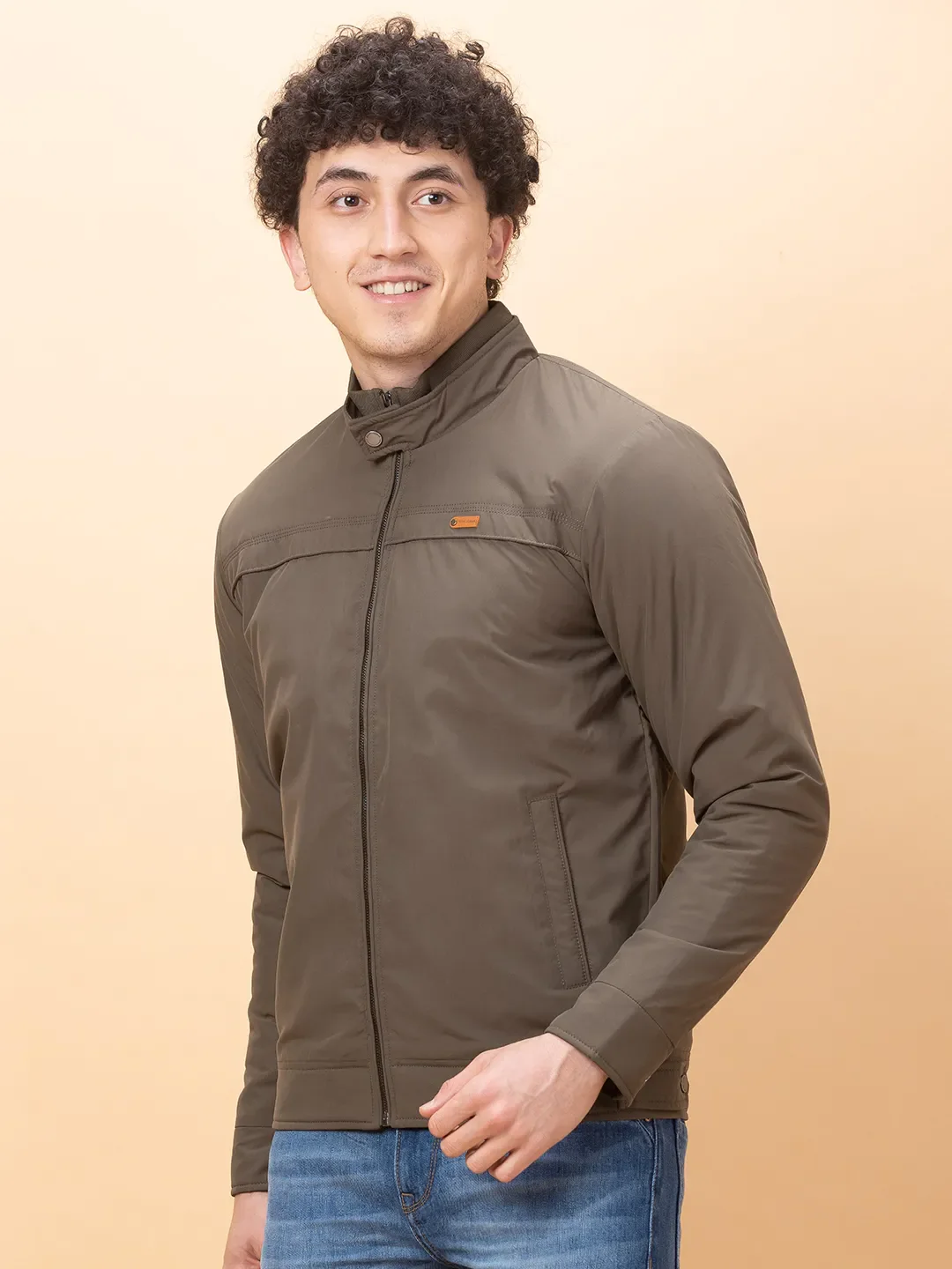 Olive Regular Fit Long Sleeves Men's Jacket by Being Human Clothing - Image 4
