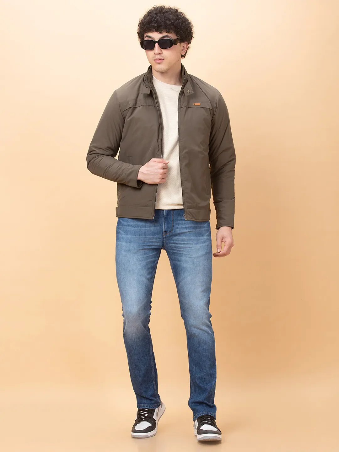 Olive Regular Fit Long Sleeves Men's Jacket by Being Human Clothing - Image 6