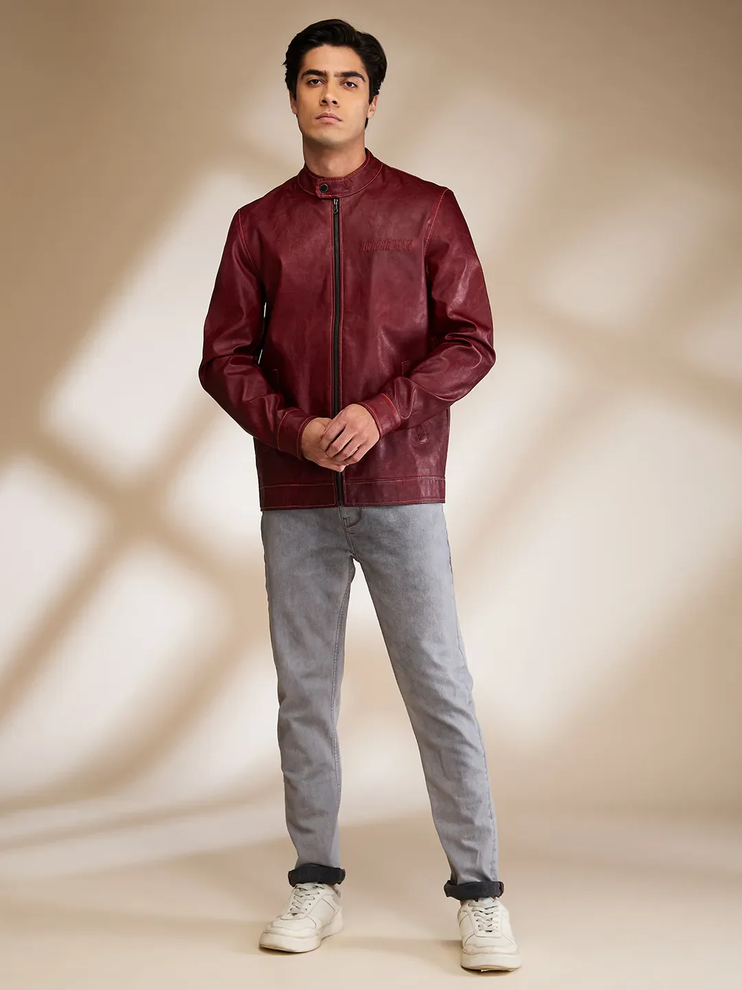Orange Regular Fit Long Sleeves Men's Jacket by Being Human Clothing - Image 2