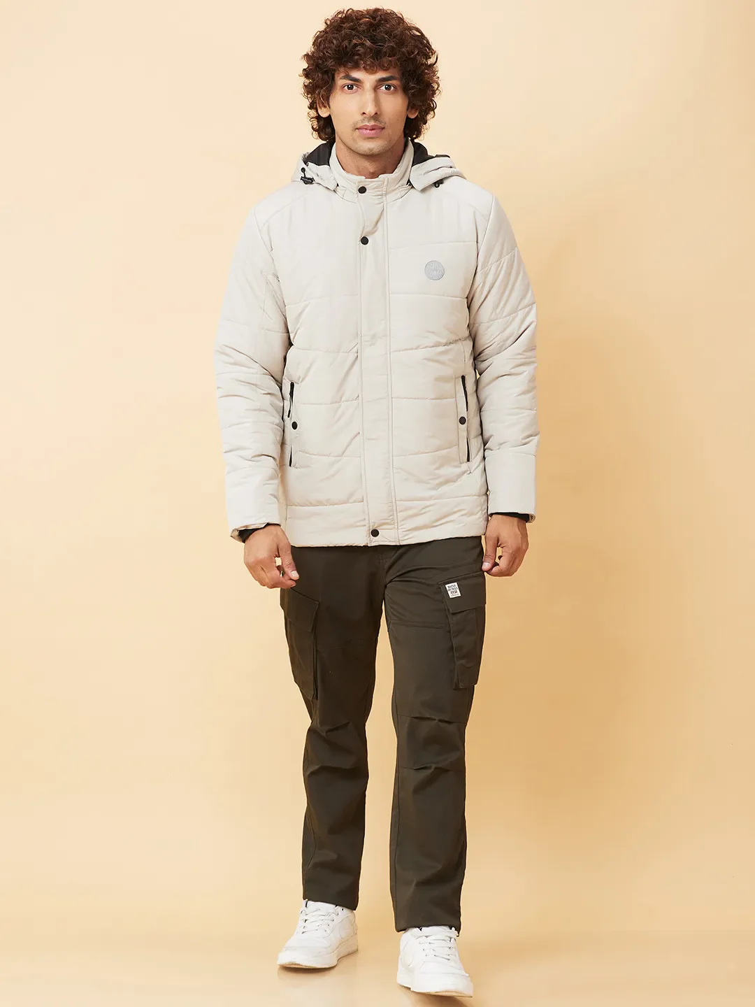 Grey Regular Fit Long Sleeves Men's Jacket by Being Human Clothing - Image 2