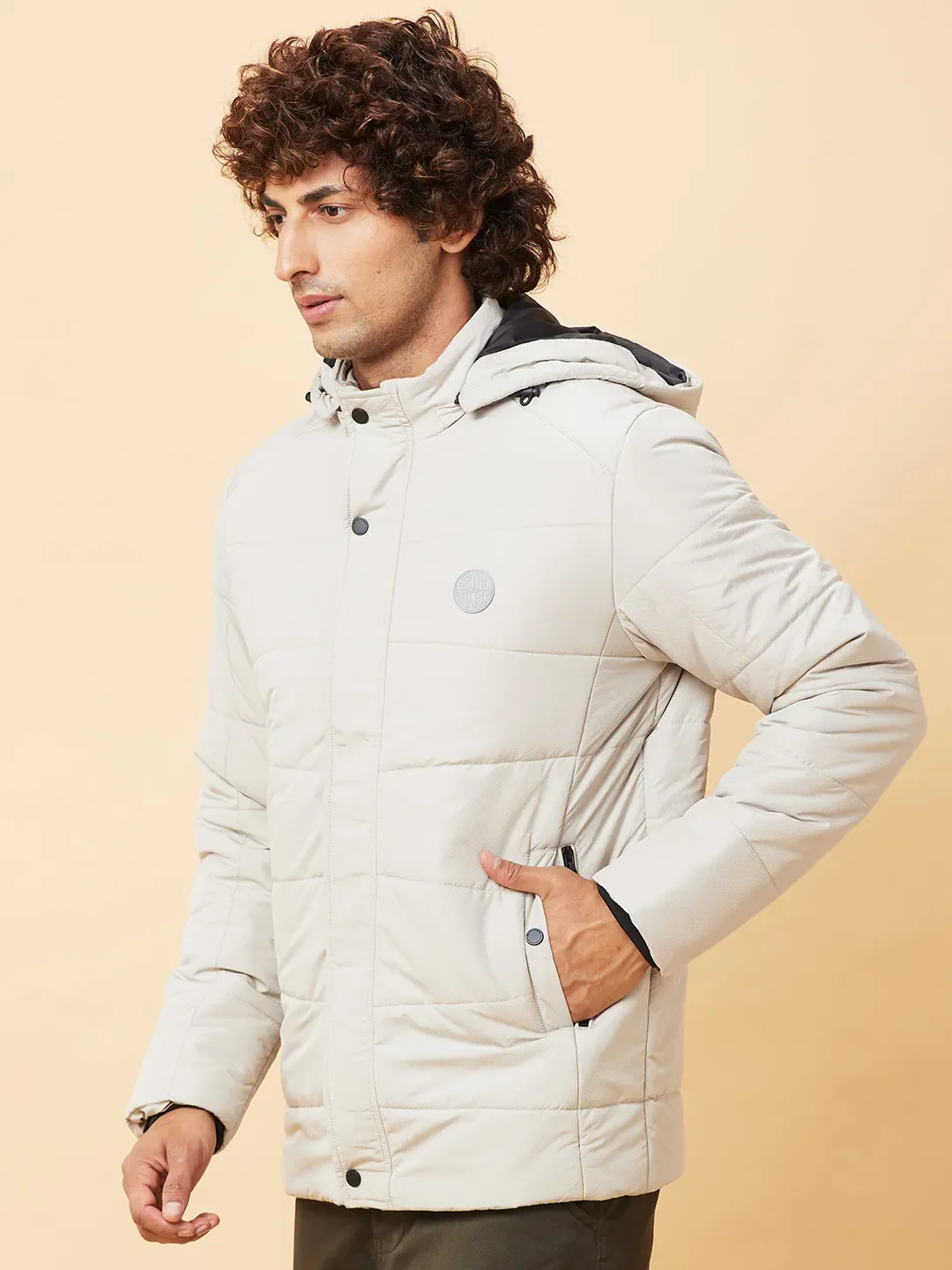 Grey Regular Fit Long Sleeves Men's Jacket by Being Human Clothing - Image 4