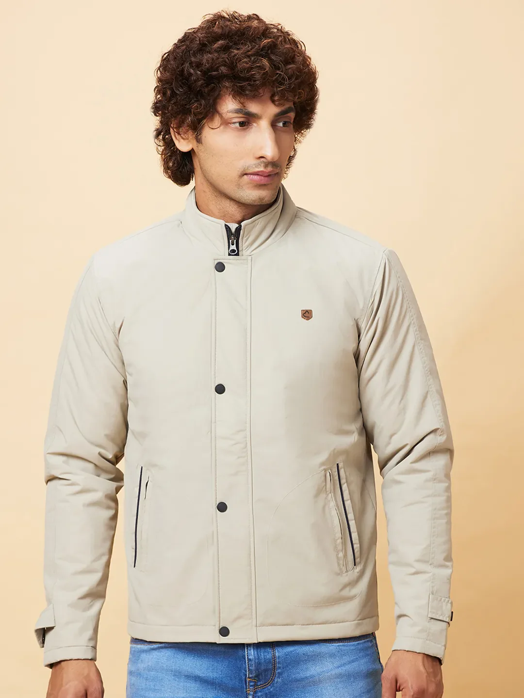 Grey Regular Fit Men's Jacket by Being Human Clothing