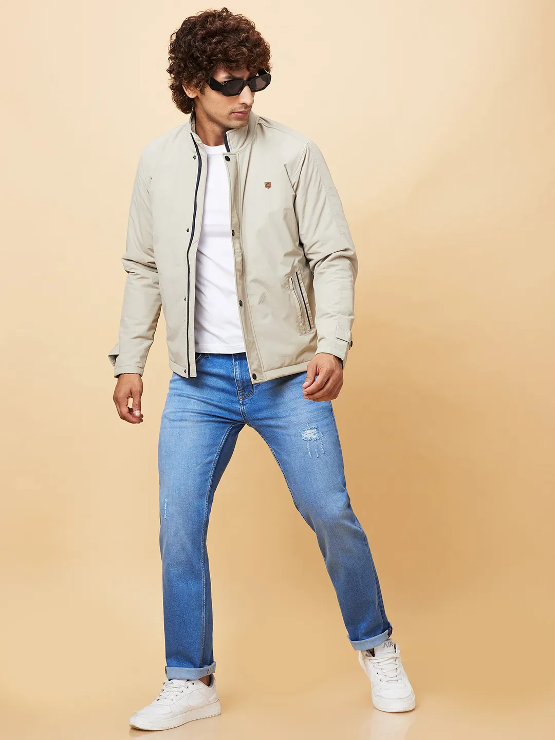 Grey Regular Fit Men's Jacket by Being Human Clothing - Image 6