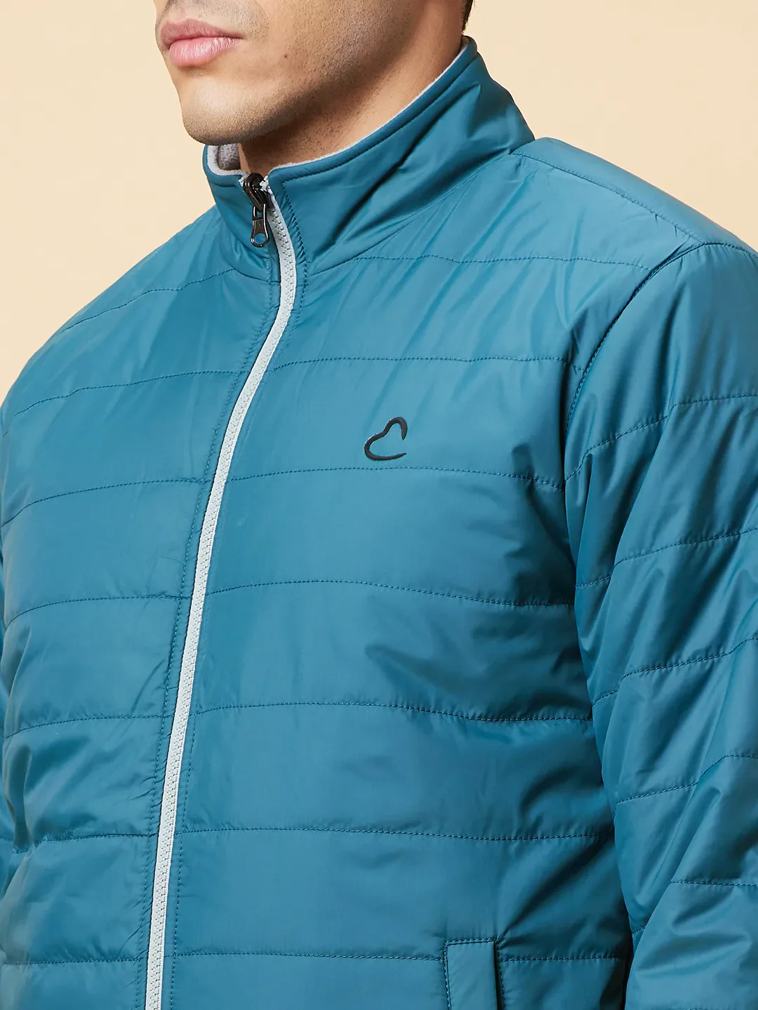 Turquoise Regular Fit Men's Jacket by Being Human Clothing - Image 5