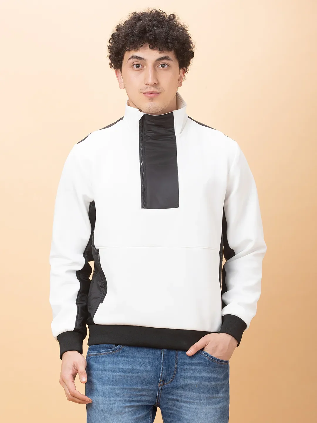 White Regular Fit Long Sleeves Men's Jacket by Being Human Clothing