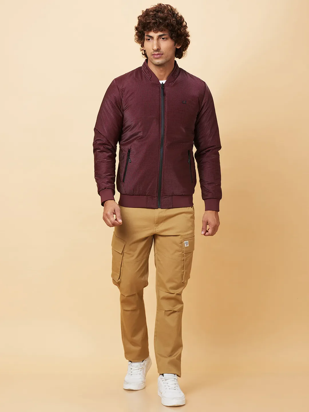 Wine Regular Fit Men's Jacket by Being Human Clothing - Image 2